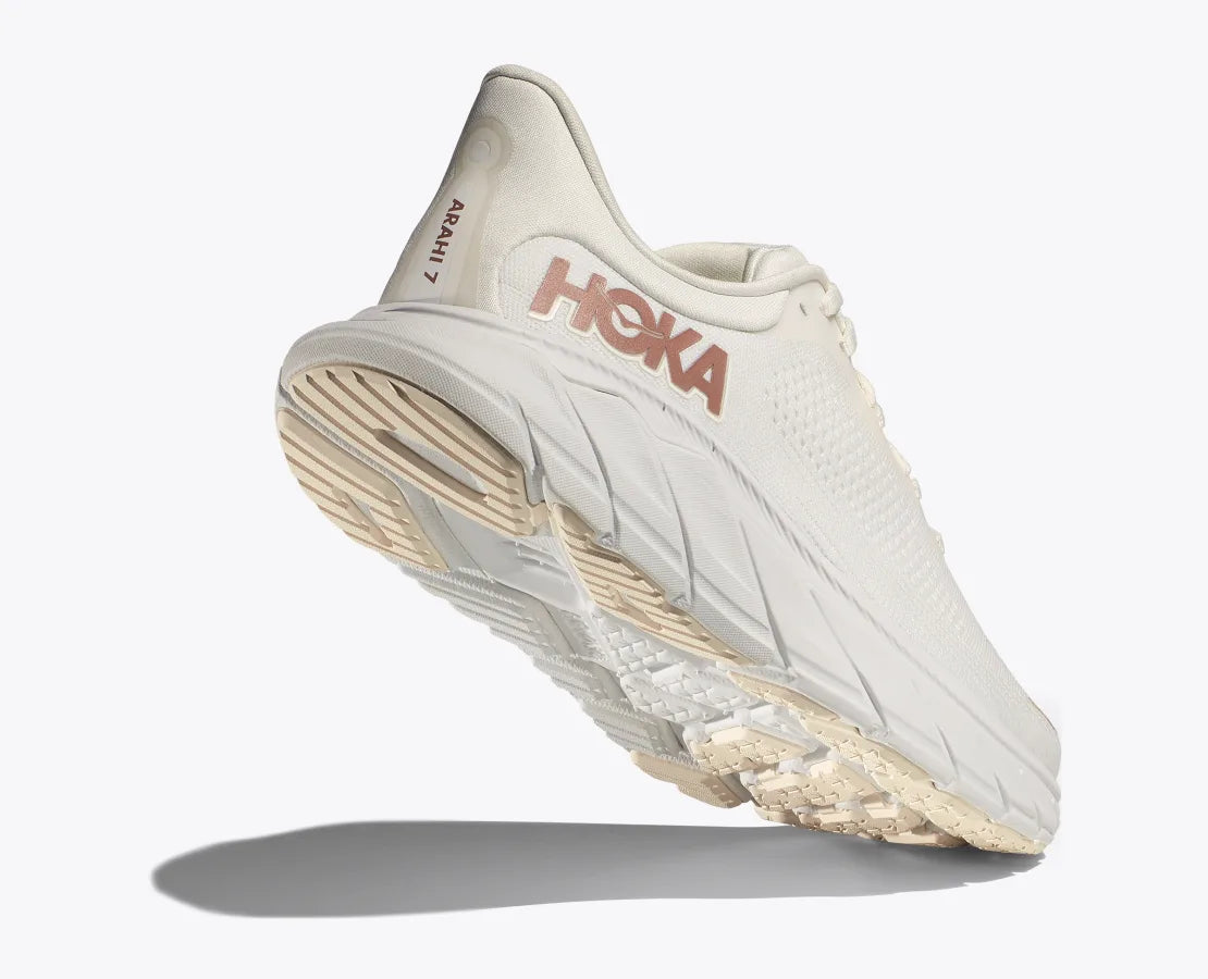 Women's Hoka Arahi 7 (Blanc De Blanc/Rose Gold)