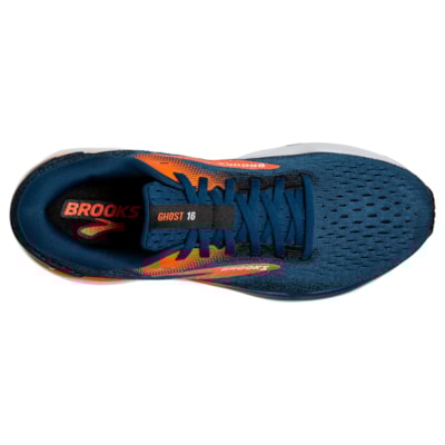 Men's Brooks Ghost 16 (Blue Opal/Black/Nasturtium)