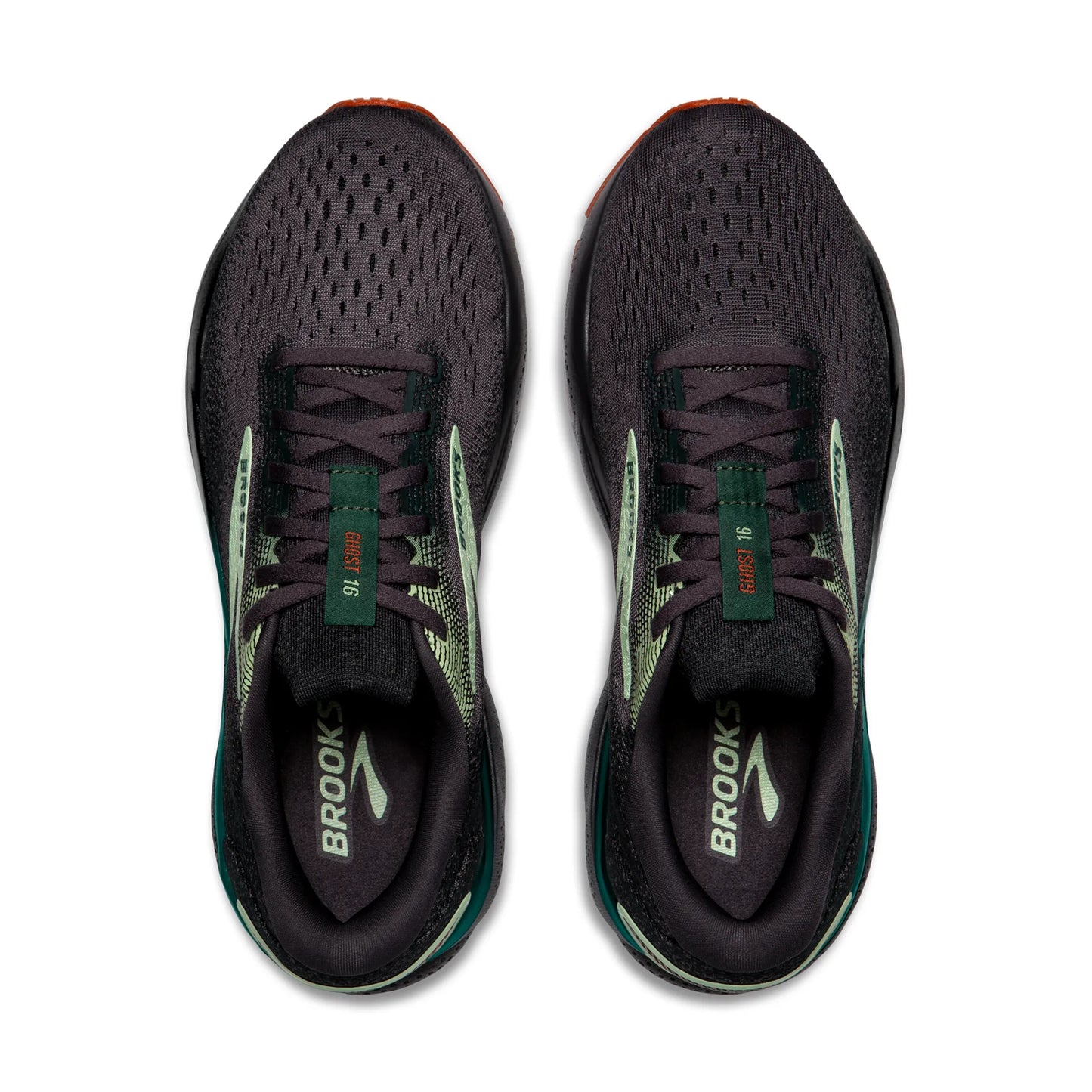 Men's Brooks Ghost 16 (Blackened Pearl/June Bug/Green) *Sale*
