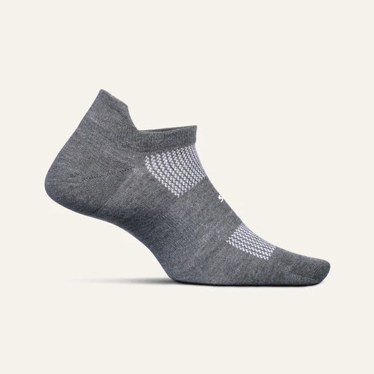 Feetures High Performance Max Cushion No Show Tab Socks (Grey)