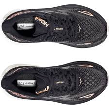 Women's Hoka Clifton 9 (Black/Rose Gold)