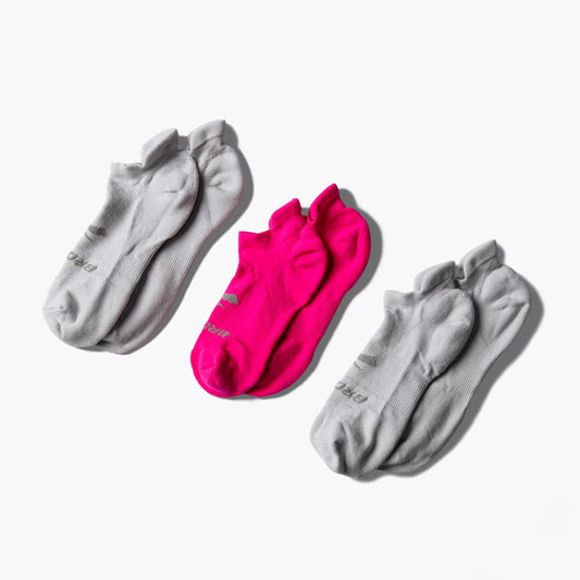 Brooks Run In Sock Low Cushion No show (Light Grey/Pink/Light Grey)