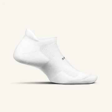 Feetures High Performance Max Cushion No Show Tab Socks (White)