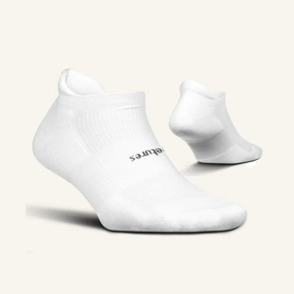 Feetures High Performance Ultra Light No Show Tab Socks (White)